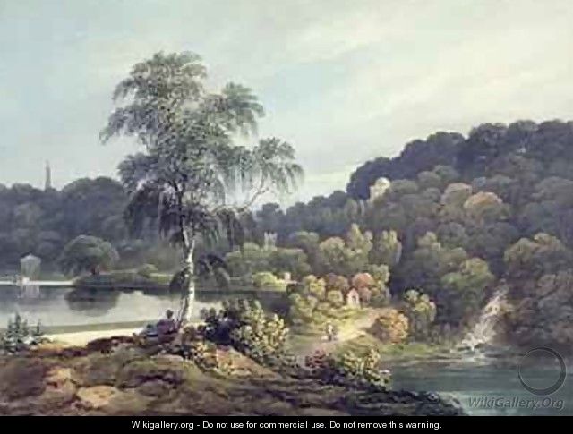 View of Stourhead Wiltshire late 18th century - Francis Nicholson