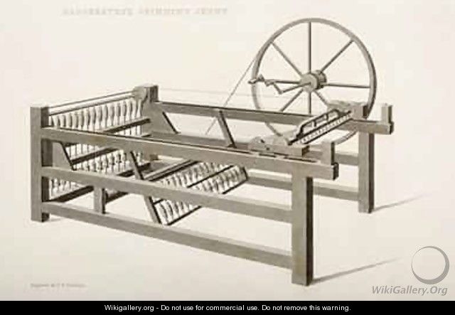 The Spinning Jenny invented by James Hargreaves in 1764 1835 - (after) Nicholson, Thomas Henry