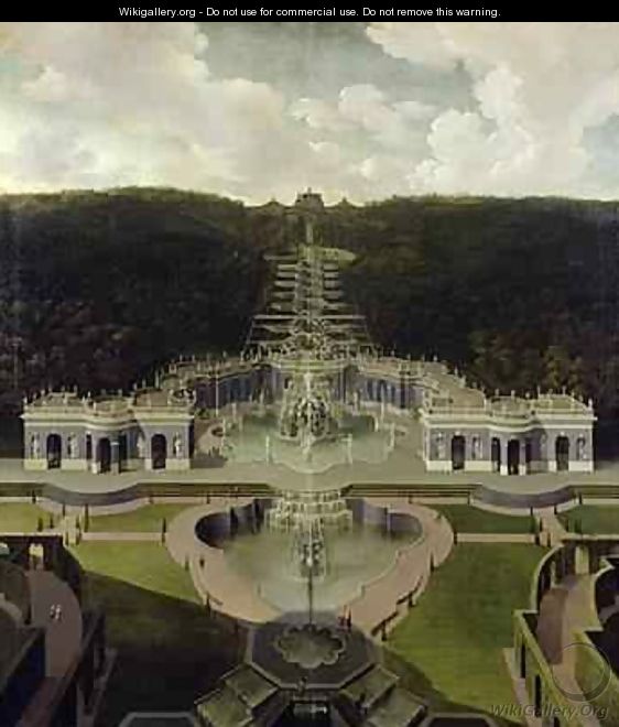 View from the Grotto with Fountains from the Cascades to the Octagon after 1716 - Jan van Nickelen