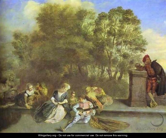 Recreation Italienne - Jean-Antoine Watteau