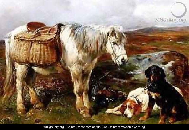 Highland Pony with Dogs - John Sargeant Noble, R.B.A.
