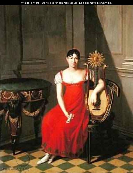 Lady with a harp lute - Pietro Nocchi