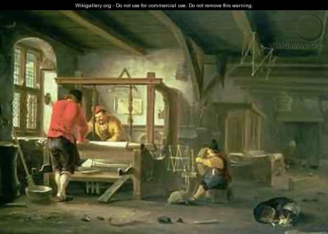 A Weavers Workshop - Johannes Dircksz van Oudenrogge