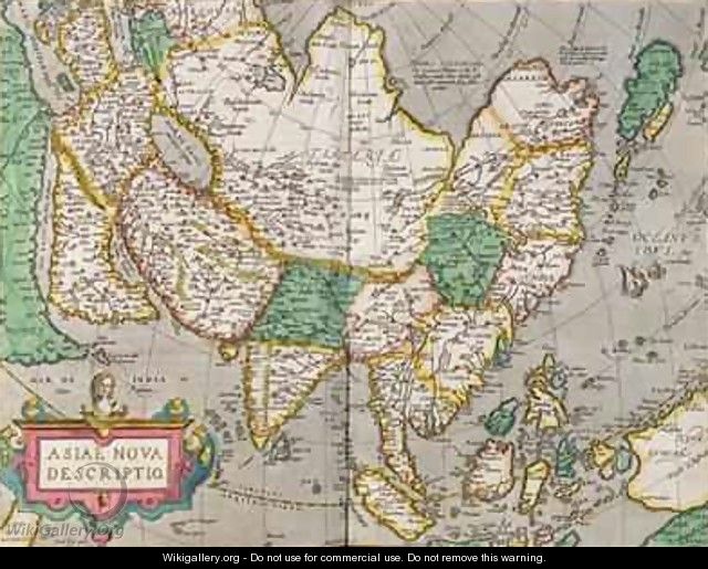 Map of Asia, c.1580 - Abraham Ortelius