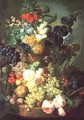 Still Life Mixed Flowers and Fruit with Birds Nest - Jan van Os
