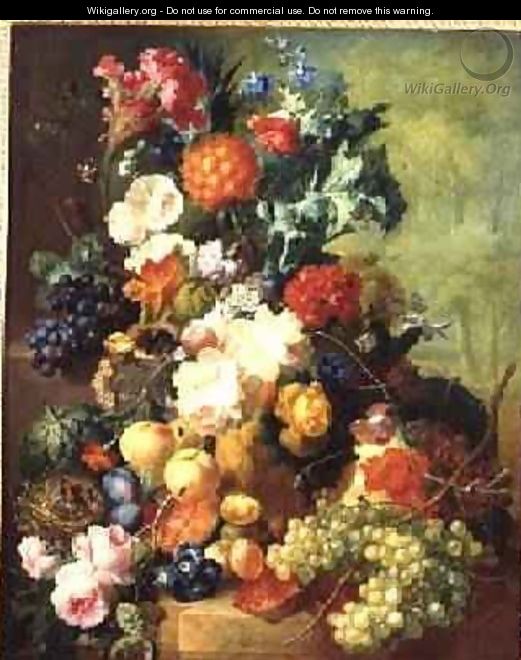 Still Life with Flowers and Fruit - Jan van Os