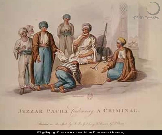 Jezzar Pacha condemning a criminal - (after) Orme, Edward
