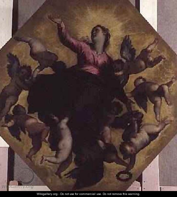 Madonna Carried by Angels - Jacopo d