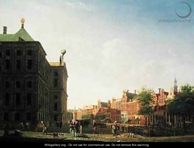 A View along the Nieuwezijds Voorburgwal in Amsterdam showing the back of the Royal Palace, 1782 - Isaak Ouwater