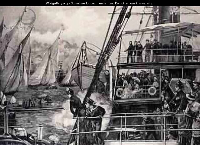The Prince of Wales Starting the Jubilee Yacht Race, from The Illustrated London News, 25th June 1887 - (after) Overend, William Heysham