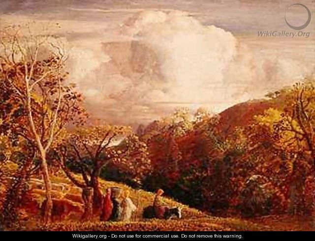 Landscape, figures and cattle - Samuel Palmer