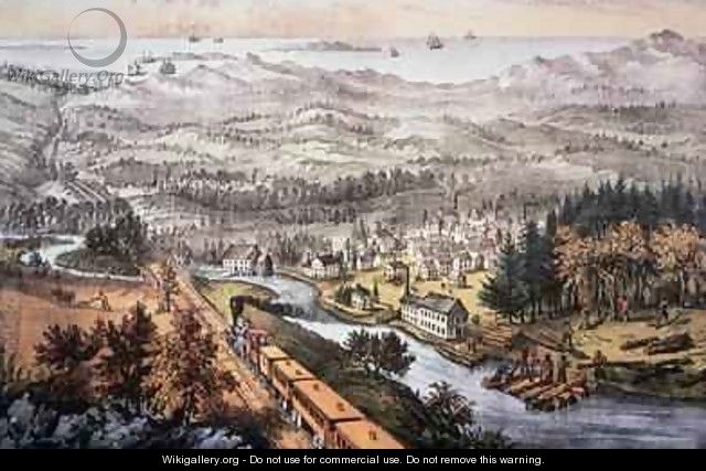 Railroad Through to the Pacific, published by Currier and Ives, 1870 - Frances Flora Bond (Fanny) Palmer