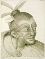 The head of a chief of New Zealand, the face curiously tataow'd, or marked according to their manner. From Journal of a Voyage to the South Seas, 1784 - Sydney Parkinson