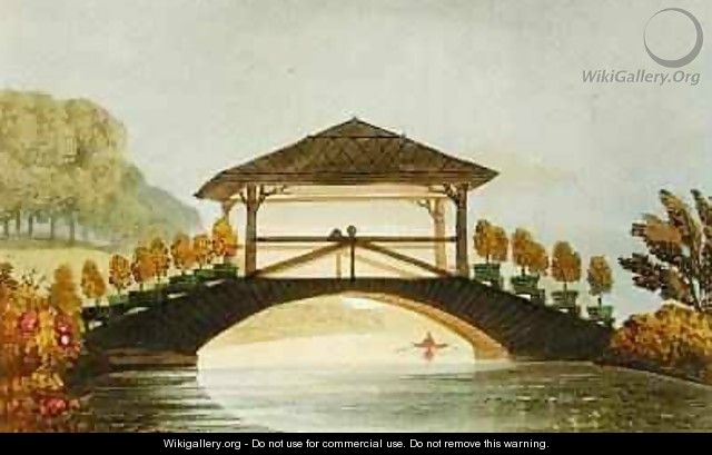 A Rustic Bridge, from Ackermanns Repository of Arts, 1822 - John Buonarotti Papworth
