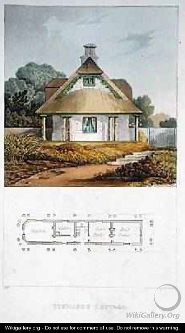 Stewards Cottage, from Ackermanns Repository of Arts, published 1818 - John Buonarotti Papworth