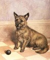 Waiting to Play, a Cairn terrier with a ball - Frank Paton