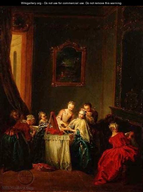 The Toilet Young woman at her Dressing Table - Jean-Baptiste Joseph Pater
