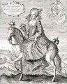 Equestrian Portrait of Anne of Denmark 1574-1619 engraved by the artist, pub. by Compton Holland, 1616 - Simon de Passe
