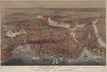 Aerial view of the city of Boston, engraved by L.W. Atwater, 1873 - Charles Parsons