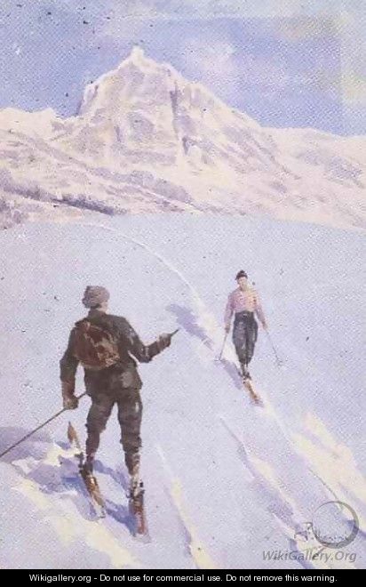 Skiers on Mt. Rose, Switzerland - Carlo Pellegrini