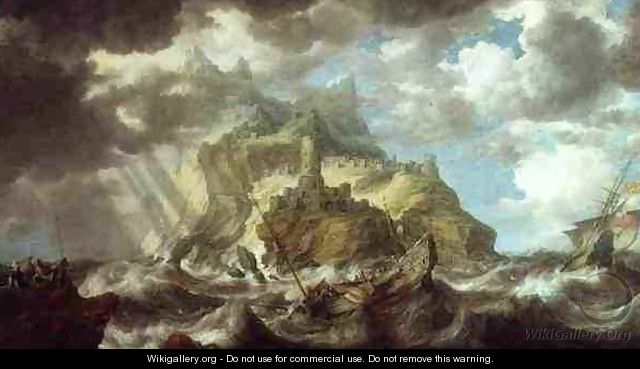 Dutch shipping in heavy seas - Bonaventura, the Elder Peeters