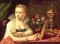 A vanitas portrait of a lady believed to be Clara Peeters - Clara Peeters