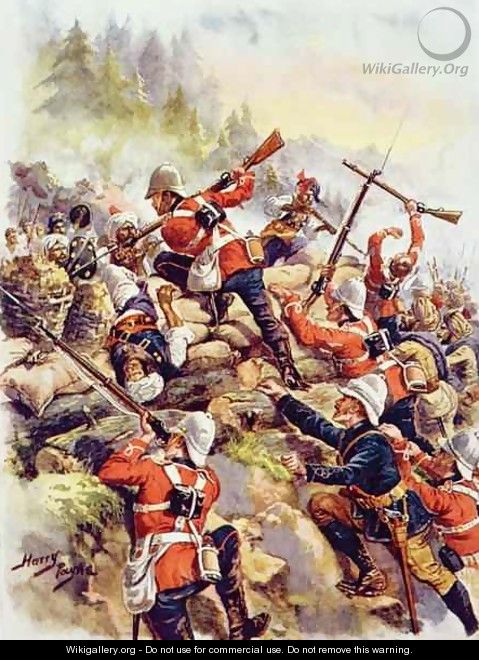 Storming the Heights, illustration from Glorious Battle of English History by Major C.H. Wylly, 1920s - Henry A. (Harry) Payne