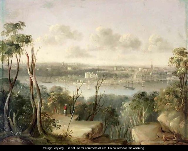 Sydney from St. Leonards on the north bank of Port Jackson, 1845 - George Edward Peacock