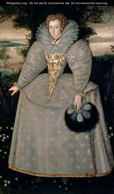 Portrait of Elizabeth Buxton nee Kemp c.1588-90 - (attr. to) Peake, Robert