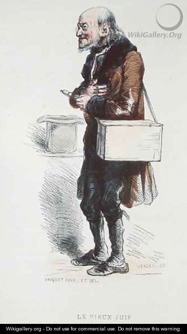 Le Vieux Juif, illustration from Les Francais Par Eux-Memes, published by L. Curmer in Paris, 1841 - Hippolyte Louis Pauquet