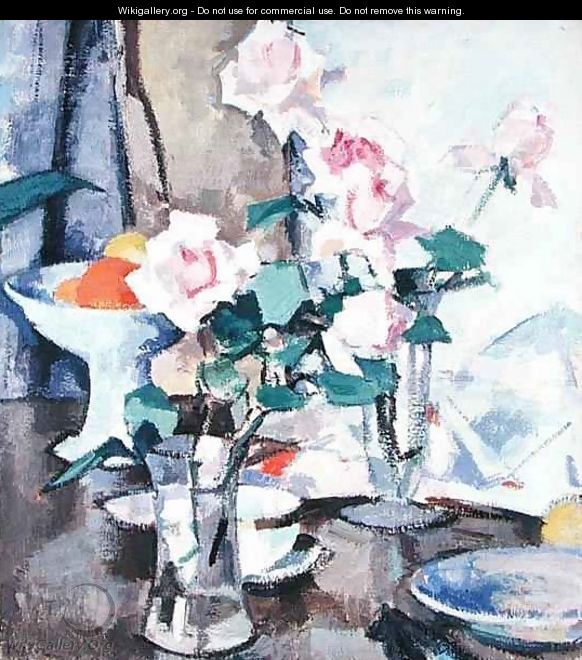 Roses and Fruit, c.1921 - Samuel John Peploe