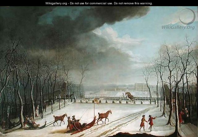 The Prince of Conde Hunting in a Sleigh in 1767 - Jean Francois Perdrix