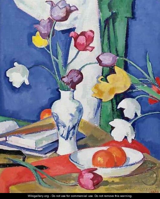 Tulips and Fruit, c.1919 - Samuel John Peploe