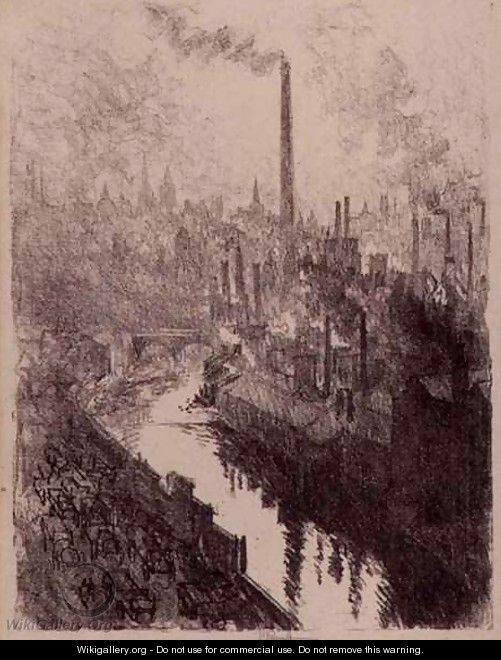 The Big Chimney, Sheffield - Joseph Pennell