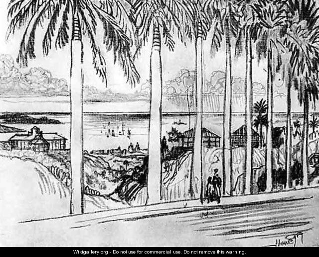 View from Ancon Hill, plate XXV from The Panama Canal by Joseph Pennell, 1912 - Joseph Pennell