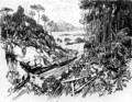The Jungle: The Old Railway, plate VIII from The Panama Canal by Joseph Pennell, 1912 - Joseph Pennell