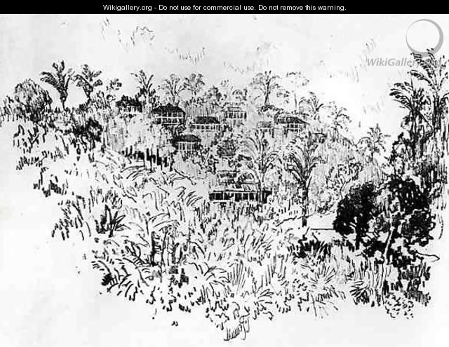 The American Village, plate X from The Panama Canal by Joseph Pennell, 1912 - Joseph Pennell