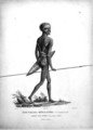 T.1551 Norou-Gal-Derri Ready for Combat, native from New South Wales, New Holland, plate 20 from Voyage of Discovery to Australian Lands, engraved by B. Roger, pub. 1807 - (after) Petit, N.