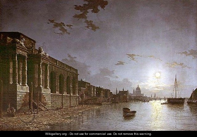 A View of the Thames - Abraham Pether