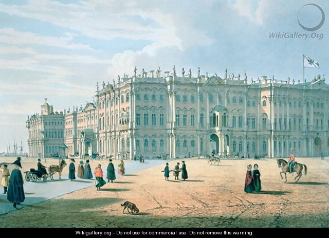 The Winter Palace as seen from Palace Passage, St. Petersburg, c.1840 - Ferdinand Victor Perrot