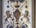 Painted window shutters depicting a coat of arms with two lions - Baldassare Peruzzi