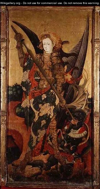 St. Michael Killing the Dragon or Vanquishing the Devil, early 15th century - Gonzalo Perez
