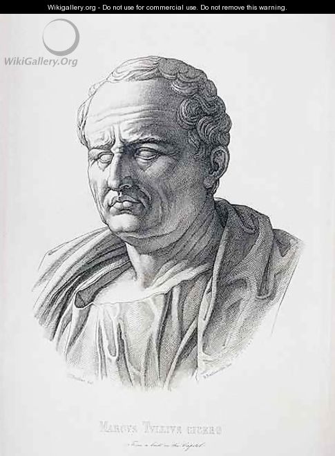 Portrait of Marcus Tullius Cicero 106-43 BC engraved by B.Bartoccini, 1849 - (after) Perkins, C.C
