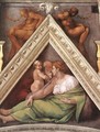 Ancestors of Christ - Hezekiah as a child with father Ahaz and his mother - Michelangelo Buonarroti