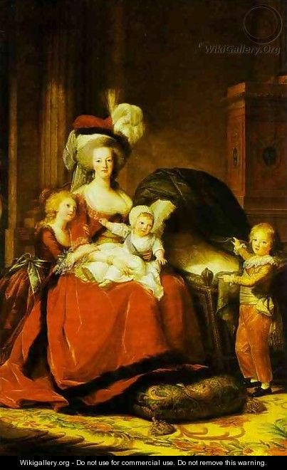 Portrait of Queen Marie Antoinette with Children - Elisabeth Vigee-Lebrun