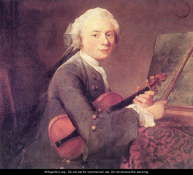 Young Man with a Violin (Charles Godefroy)  - Jean-Baptiste-Simeon Chardin