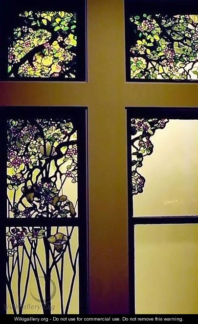 Apple Blossom and Magnolia Window - Louis Comfort Tiffany