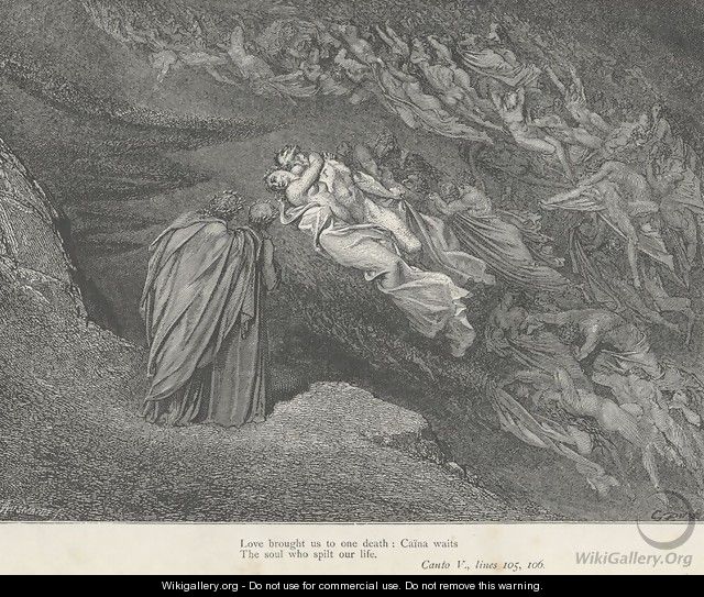 Love brought us to one death: Caina waits (Canto V., line 105) - Gustave Dore