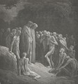 The shadowy forms, That seem'd things dead and dead again, (Canto XXIV., lines 4-6) - Gustave Dore