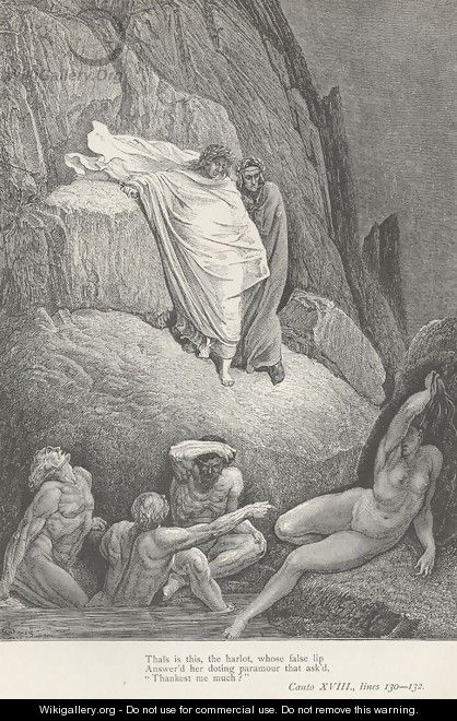 Thais is this, the harlot (Canto XVIII., line 130) - Gustave Dore